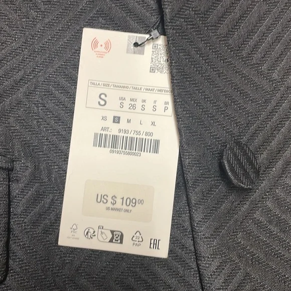 Zara women textured suit jacket. Small. NWT! - Picture 3 of 13